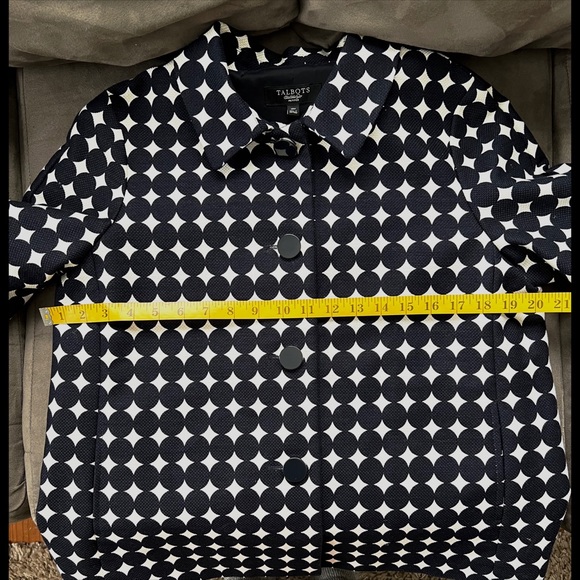 Talbots 50’s 60’s Mod Circle Pattern Blazer Size 10 Petite - Picture 7 of 11